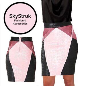 Pink, Wine, Black Foiled Bandage Skirt